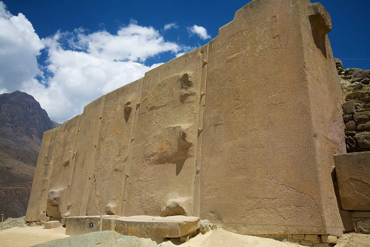 The Wall of the Six Monoliths of the unfinished Sun Temple at Ollantaytambo