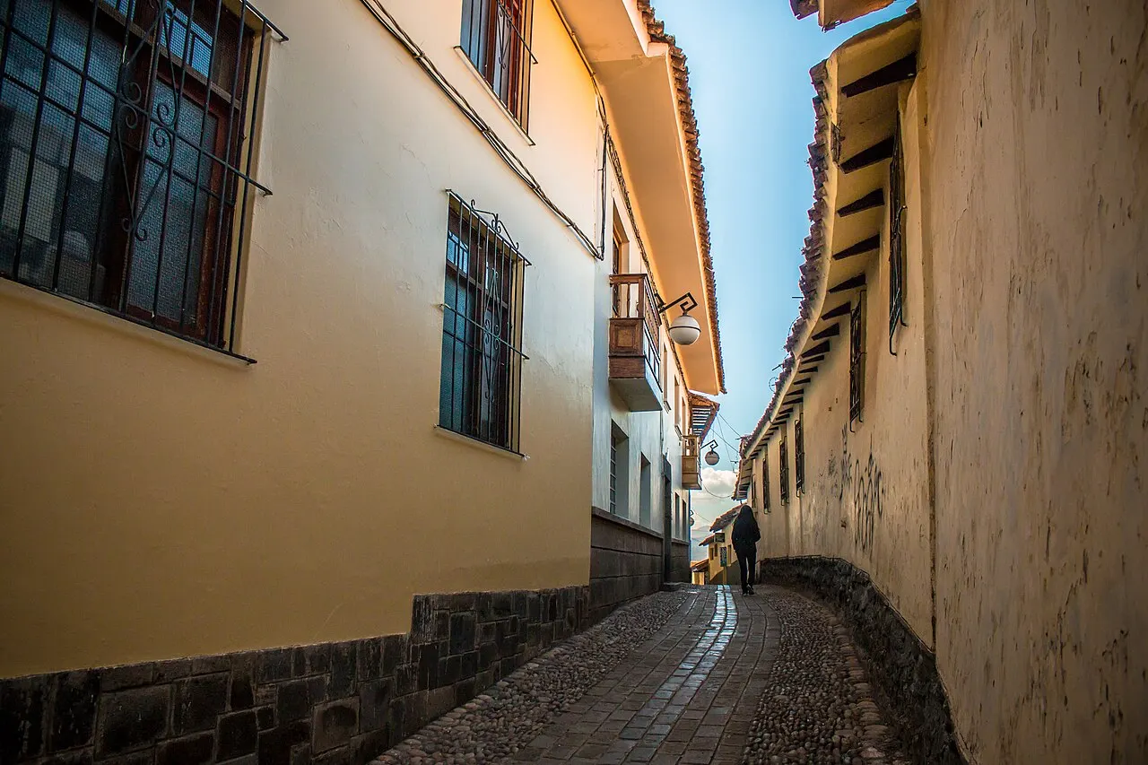 A typical cobbled street climbing through the San Blas barrio of Cusco